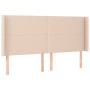 Cabecero con orejas cuero sintético capuchino 203x16x118/128 cm de , Cabeceros y pies de cama - Ref: Foro24-3119413, Precio: ...