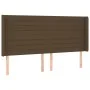 Headboard with dark brown fabric ears 163x16x118/128 cm by , Headboards and footboards - Ref: Foro24-3119729, Price: 109,63 €...