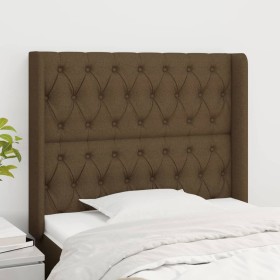 Cabecero con orejas de tela marrón oscuro 103x16x118/128 cm de , Cabeceros y pies de cama - Ref: Foro24-3119909, Precio: 101,...