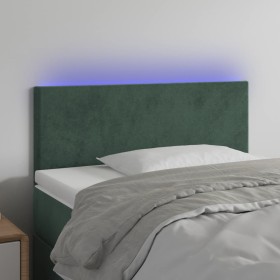 Cabecero con LED de terciopelo verde oscuro 90x5x78/88 cm de , Cabeceros y pies de cama - Ref: Foro24-3121371, Precio: 50,34 ...