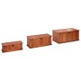 Baúl de almacenamiento 3 piezas de madera maciza de acacia de vidaXL, Baúles de almacenamiento - Ref: Foro24-247243, Precio: ...