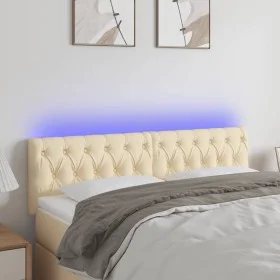 Kopfteil aus cremefarbenem Stoff mit LED 144x7x78/88 cm von , Kopf- und Fußteile - Ref: Foro24-3121951, Preis: 81,94 €, Rabat...