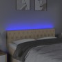 Cabecero con LED de tela color crema 144x7x78/88 cm de , Cabeceros y pies de cama - Ref: Foro24-3121951, Precio: 82,17 €, Des...