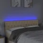 Cabecero con LED de tela color crema 144x7x78/88 cm de , Cabeceros y pies de cama - Ref: Foro24-3121951, Precio: 81,94 €, Des...