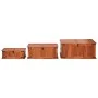 Baúl de almacenamiento 3 piezas de madera maciza de acacia de vidaXL, Baúles de almacenamiento - Ref: Foro24-247243, Precio: ...