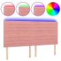 Cabecero con luces LED terciopelo rosa 160x5x118/128 cm de , Cabeceros y pies de cama - Ref: Foro24-3122623, Precio: 104,13 €...