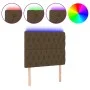 Headboard with LED lights dark brown fabric 90x7x118/128 cm by , Headboards and footboards - Ref: Foro24-3122745, Price: 87,0...
