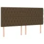 Cabecero con luces LED tela marrón oscuro 200x7x118/128 cm de , Cabeceros y pies de cama - Ref: Foro24-3122785, Precio: 177,0...