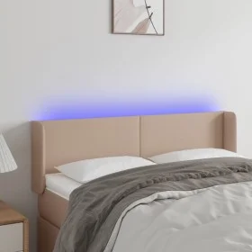Kopfteil mit LED-Cappuccino-Kunstleder 147x16x78/88 cm von , Kopf- und Fußteile - Ref: Foro24-3123051, Preis: 65,92 €, Rabatt: %