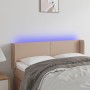 Cabecero con LED cuero sintético capuchino 147x16x78/88 cm de , Cabeceros y pies de cama - Ref: Foro24-3123051, Precio: 67,23...