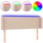 Cabecero con LED cuero sintético capuchino 147x16x78/88 cm de , Cabeceros y pies de cama - Ref: Foro24-3123051, Precio: 67,23...