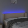 Cabecero con LED cuero sintético capuchino 147x16x78/88 cm de , Cabeceros y pies de cama - Ref: Foro24-3123051, Precio: 67,23...