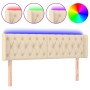 Cabecero con LED de tela crema 147x16x78/88 cm de , Cabeceros y pies de cama - Ref: Foro24-3123575, Precio: 89,89 €, Descuent...