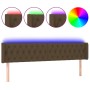 Cabecero con LED de tela marrón oscuro 183x16x78/88 cm de , Cabeceros y pies de cama - Ref: Foro24-3123589, Precio: 94,37 €, ...
