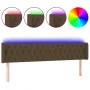 Kopfteil aus dunkelbraunem Stoff mit LED 183x16x78/88 cm von , Kopf- und Fußteile - Ref: Foro24-3123589, Preis: 92,87 €, Raba...
