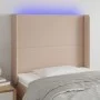 Kopfteil mit LED-Cappuccino-Kunstleder 83x16x118/128 cm von , Kopf- und Fußteile - Ref: Foro24-3123845, Preis: 74,08 €, Rabat...