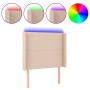 Cabecero con LED cuero sintético capuchino 83x16x118/128 cm de , Cabeceros y pies de cama - Ref: Foro24-3123845, Precio: 70,4...