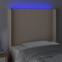 Cabecero con LED cuero sintético capuchino 83x16x118/128 cm de , Cabeceros y pies de cama - Ref: Foro24-3123845, Precio: 70,4...