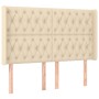Cabecero con LED de tela color crema 147x16x118/128 cm de , Cabeceros y pies de cama - Ref: Foro24-3124387, Precio: 166,05 €,...