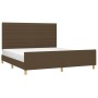 Estructura de cama con cabecero de tela marrón 160x200 cm de , Camas y somieres - Ref: Foro24-3125149, Precio: 221,74 €, Desc...