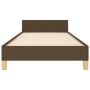 Estructura de cama con cabecero de tela marrón oscuro 90x200 cm de , Camas y somieres - Ref: Foro24-3125271, Precio: 156,61 €...