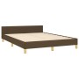 Estructura de cama con cabecero de tela marrón oscuro 140x190cm de , Camas y somieres - Ref: Foro24-3125376, Precio: 217,95 €...
