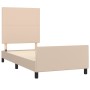 Estructura de cama cabecero cuero sintético capuchino 90x190 cm de , Camas y somieres - Ref: Foro24-3125426, Precio: 144,44 €...