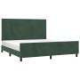 Estructura cama con cabecero terciopelo verde oscuro 160x200 cm de , Camas y somieres - Ref: Foro24-3125644, Precio: 270,93 €...