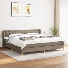 Cama box spring con colchón tela gris taupe 200x200 cm de , Camas y somieres - Ref: Foro24-3127153, Precio: 651,81 €, Descuen...