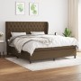 Cama box spring con colchón tela marrón oscuro 160x200 cm de , Camas y somieres - Ref: Foro24-3128216, Precio: 617,39 €, Desc...