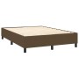 Cama box spring con colchón tela marrón oscuro 140x190 cm de , Camas y somieres - Ref: Foro24-3128280, Precio: 517,23 €, Desc...