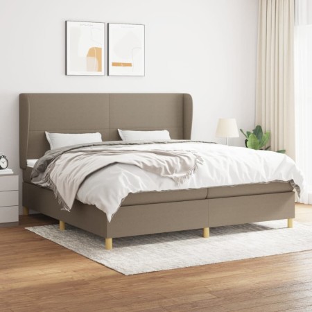 Cama box spring con colchón tela gris taupe 200x200 cm de , Camas y somieres - Ref: Foro24-3128393, Precio: 761,15 €, Descuen...