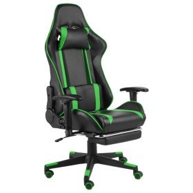 Silla gaming giratoria con reposapiés PVC verde en Sillas gaming | Comprar online en Foru.es