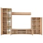 Mueble de salón de pared para TV con luces LED roble Sonoma de vidaXL, Muebles TV - Ref: Foro24-246029, Precio: 574,36 €, Des...
