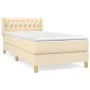 Box spring bed with cream fabric mattress 90x200 cm by , Beds and slatted bases - Ref: Foro24-3130486, Price: 279,43 €, Disco...