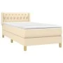 Box spring bed with cream fabric mattress 90x200 cm by , Beds and slatted bases - Ref: Foro24-3130486, Price: 279,43 €, Disco...