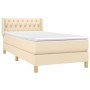 Cama box spring con colchón tela color crema 90x200 cm de , Camas y somieres - Ref: Foro24-3130486, Precio: 293,85 €, Descuen...