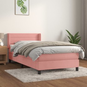 Cama box spring con colchón terciopelo rosa 90x200 cm de , Camas y somieres - Ref: Foro24-3131002, Precio: 297,99 €, Descuent...