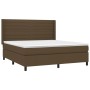 Cama box spring con colchón tela marrón oscuro 160x200 cm de , Camas y somieres - Ref: Foro24-3131524, Precio: 560,42 €, Desc...