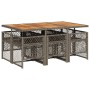 Set comedor jardín 7 pzas y cojines ratán sintético gris en Conjuntos de jardín | Comprar online en Foru.es