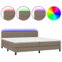 Cama box spring colchón y luces LED tela gris taupe 200x200 cm de , Camas y somieres - Ref: Foro24-3133265, Precio: 626,45 €,...