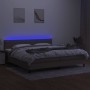 Cama box spring colchón y luces LED tela gris taupe 200x200 cm de , Camas y somieres - Ref: Foro24-3133265, Precio: 626,45 €,...
