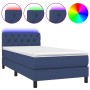 Cama box spring colchón y luces LED tela azul 80x200 cm de , Camas y somieres - Ref: Foro24-3133355, Precio: 303,64 €, Descue...