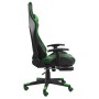 Silla gaming giratoria con reposapiés PVC verde en Sillas gaming | Comprar online en Foru.es