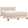 Cama box spring colchón LED cuero sintético capuchino 140x200cm de , Camas y somieres - Ref: Foro24-3134110, Precio: 433,35 €...
