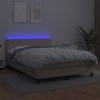 Cama box spring colchón LED cuero sintético capuchino 140x200cm de , Camas y somieres - Ref: Foro24-3134110, Precio: 433,35 €...