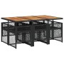Set de comedor de jardín 7 pzas y cojines ratán sintético negro en Conjuntos de jardín | Comprar online en Foru.es