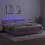 Box spring bed with mattress and LED pink velvet 160x200 cm by , Beds and slatted bases - Ref: Foro24-3134476, Price: 441,64 ...