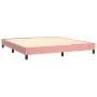 Box spring bed with mattress and LED pink velvet 160x200 cm by , Beds and slatted bases - Ref: Foro24-3134476, Price: 441,64 ...