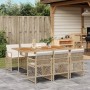 Set comedor de jardín 7 pzas con cojines ratán sintético beige en Conjuntos de jardín | Comprar online en Foru.es